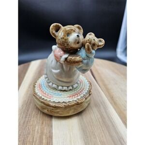 Vintage Otagiri Japan Music Box  Mama Bear Baby Bear Brahms Lullaby READ‎ DESCR